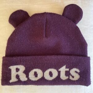 Roots Kids Winter Hat w/ Bear Ears, Deep Purple, 3-5 yr old